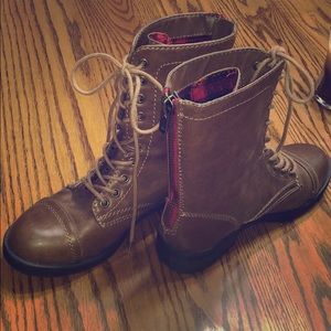 Brown fall combat boots